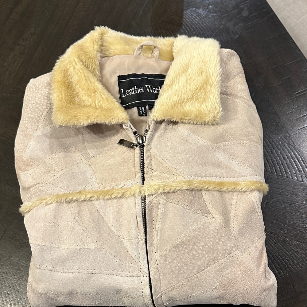 Women's Beige Leather Jacket